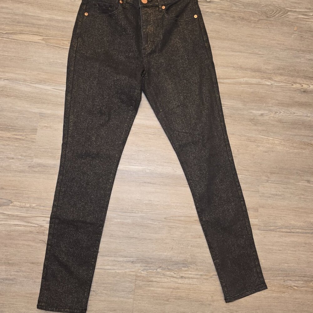 LOFT Shimmer Slim Pocket Skinny Jeans | Black Shimmer | NWT | Size 6/28 - Picture 4 of 11